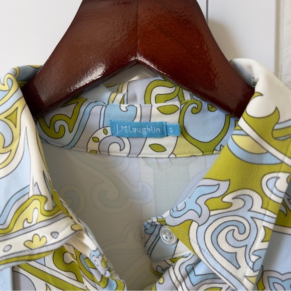 J McLaughlin Brynn Mini Dress in Blue and Green - Picture 6 of 8